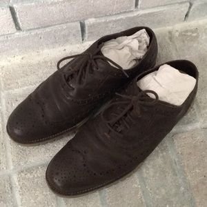 Cole Haan ZeroGrand Brown Leather Wingtip Oxfords